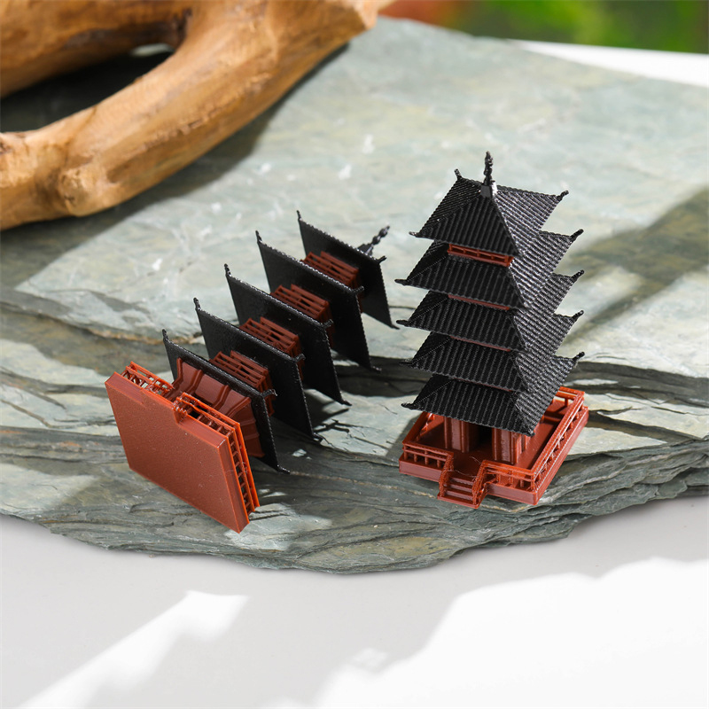 Aquarium Moss - Mini estatua de pagoda, modelo de