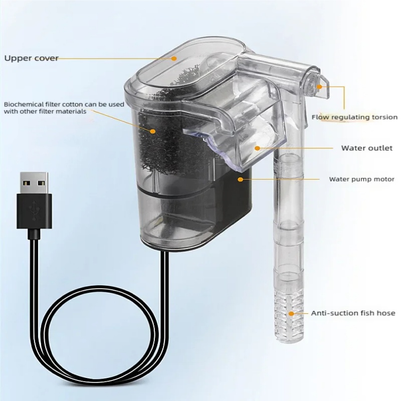 Mini Filtro USB Suspendido par - Planted Aquarium Cleaning reseña y precio